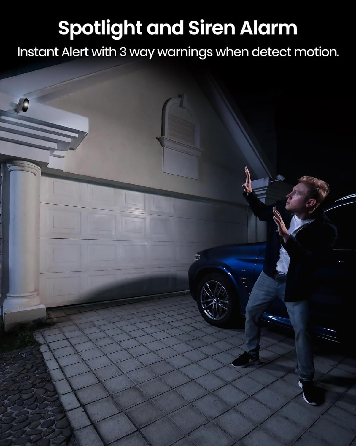 aosu Security Cameras Wireless Outdoor, 5MP UHD Wireless Security Camera System, 166Â° Wide Angle, 240-Day Battery Life, Night Vision, IP67, 1920p UHD, No Monthly Fee, Work with Alexa, Google Assistant
