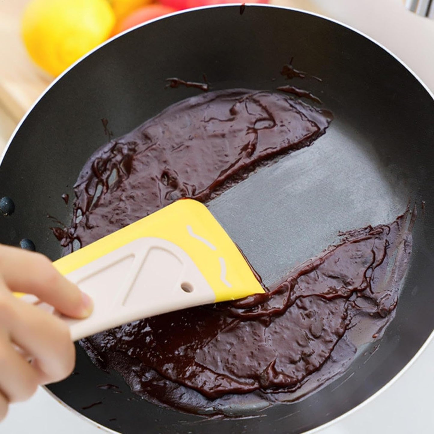 Pot Scraper Tool | Silicone Kitchen Cleaning Scraper Reusable - Ergonomic Handle Spatula Soft Head Scraper Heat Resistant Gadget for Tabletop, Stoves