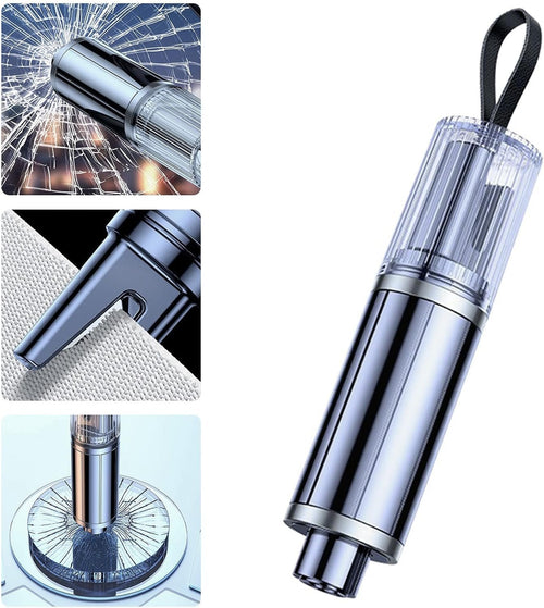 Window Breaker Seatbelt Cutter Hammerdex Car Automotive Emergency Escape Survival Stuff Tool Tools Gadgets Safety Kit, Grey