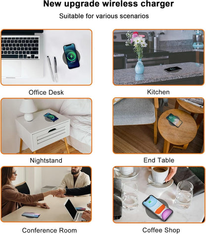 NiiTTER 50mm Under-Desk Wireless Charger, Invisible Wireless Charger, Under-Counter Wireless Charging for iPhone 16/15/14/13/12/ Wireless Phones (Adapter Included)