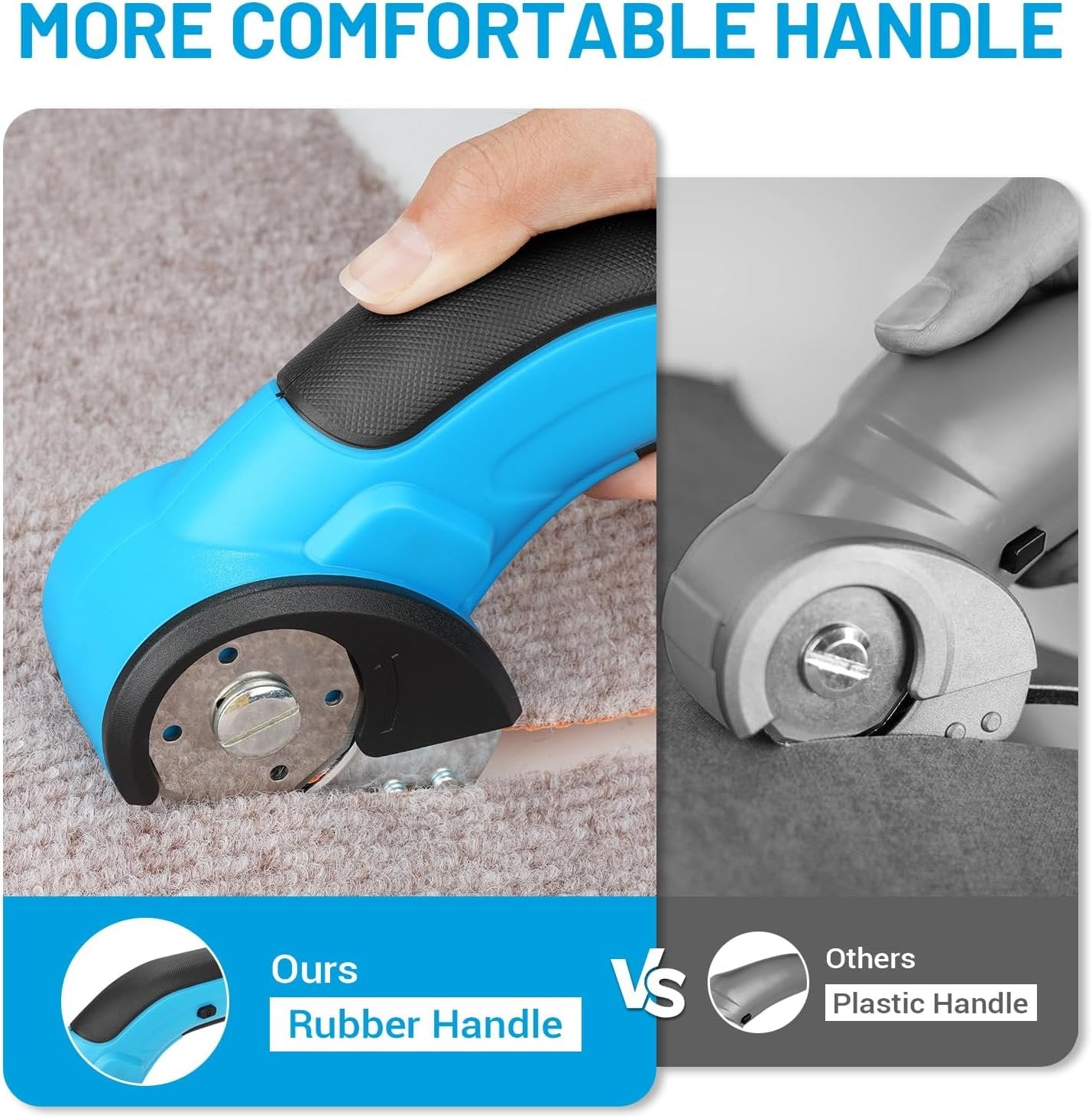 PHIRAH Cordless Cardboard Cutter, 4V Electric Scissors for Carpet and Leather, Box Cutter Tool with Safety Trigger, Powerful Rotary Cutter for Cutting Carpet, Cardboard, Leather, Paper, Plastic