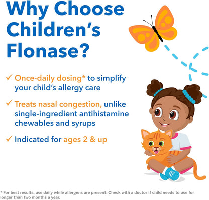 Flonase Sensimist Allergy Relief Nasal Spray for Adults and Kids - 120 Sprays Total (2 Bottles of 60 Sprays Each)