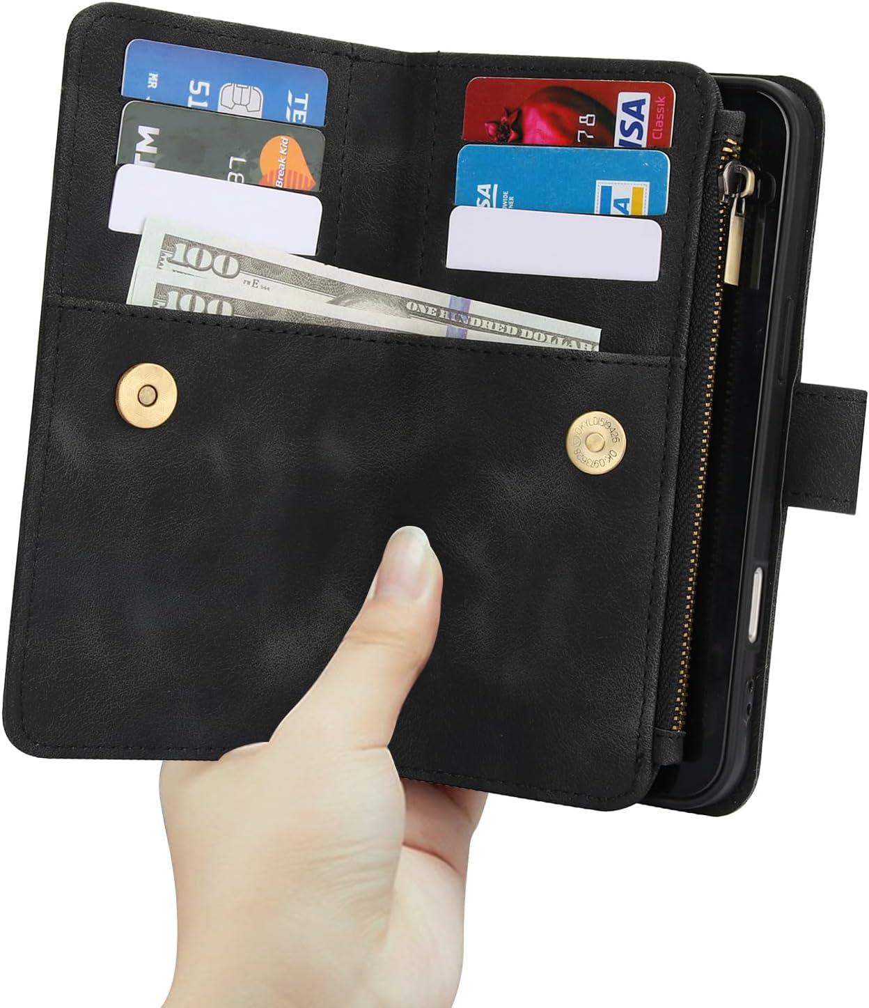 Umlovecase for iPhone 11 Case,for iPhone 11 Wallet Case with Zipper[9 Card Holder][RFID Blocking] Flip Folio Book PU Leather Phone Shockproof Cover-Black