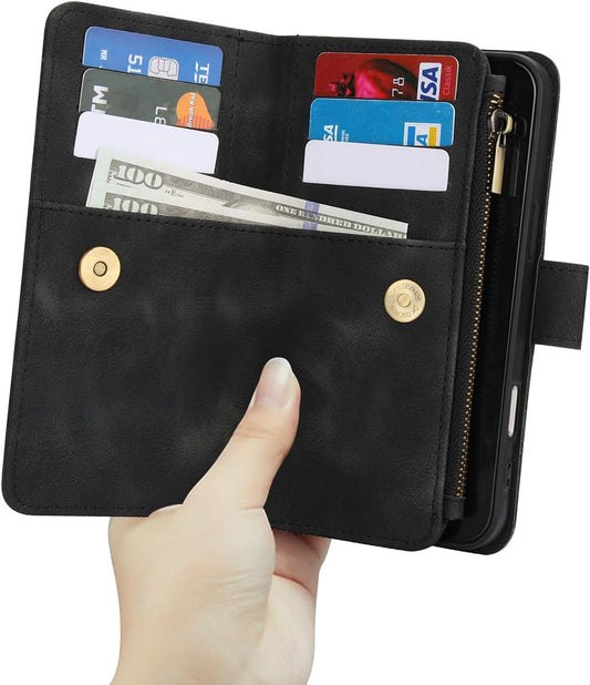 Umlovecase for iPhone 11 Case,for iPhone 11 Wallet Case with Zipper[9 Card Holder][RFID Blocking] Flip Folio Book PU Leather Phone Shockproof Cover-Black