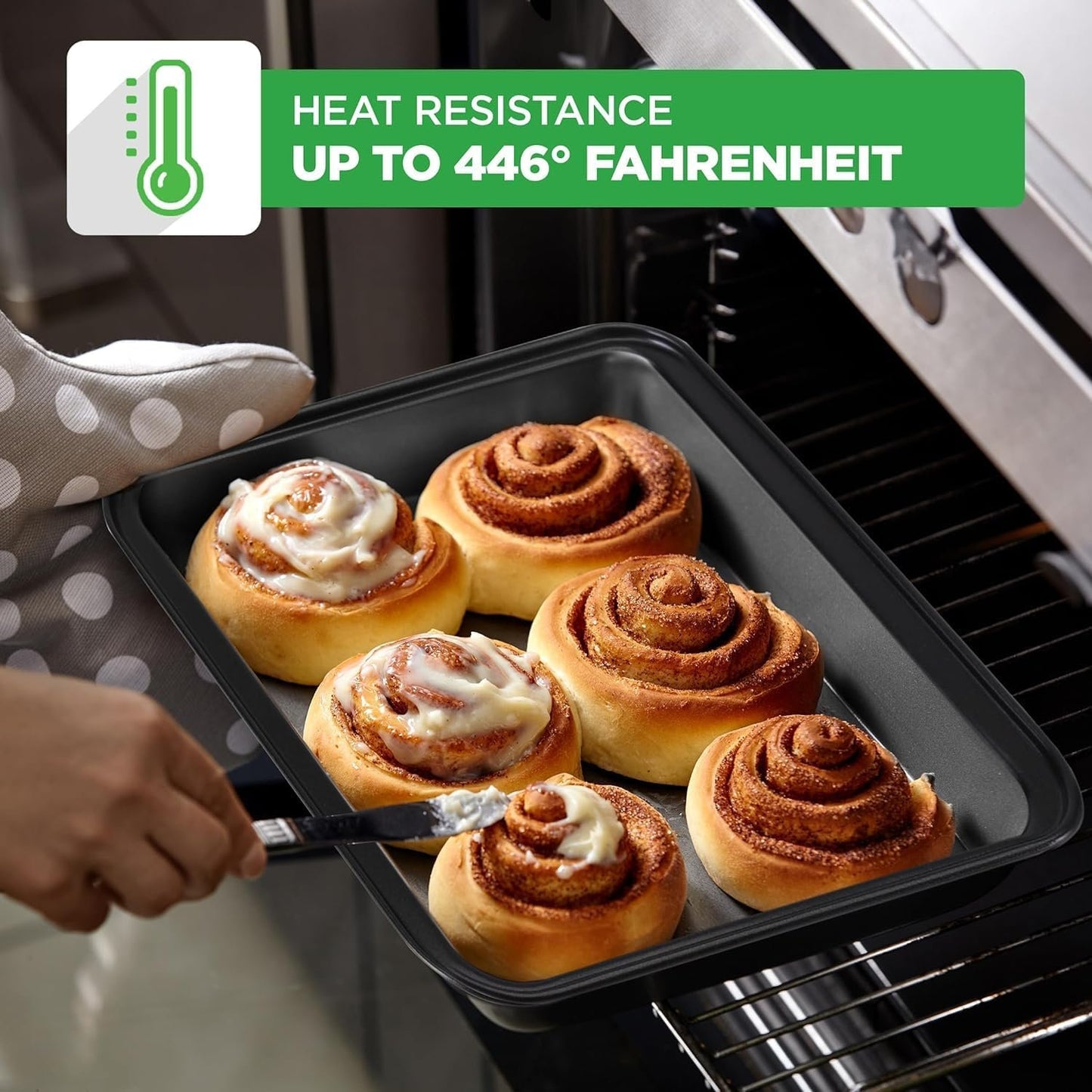 10-Piece Kitchen Oven Baking Pans - Deluxe Carbon Steel Bakeware Set with Stylish Non-Stick Gray Coating Inside & Out; Dishwasher Safe & PFOA | PFOS | PTFE Free - NutriChef (NCBS10S)