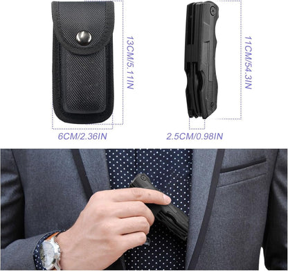 wapstibck Christmas Gifts for Men, 9-in-1 Folding Pocket Knife with Wire Stripper, Multitool Pliers with Safety Lock for Outdoor Survival Camping Hunting and Hiking