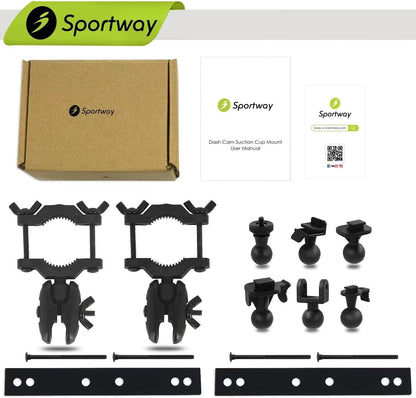 [2-Pack] Dash Cam Mount, Sportway S90 Dash Cam Mirror Mount Holder with 6pcs Joints for Rove APEMAN CHORTAU Roav Nexar iiwey YI Z-Edge Old Shark KDLINKS Crosstour Falcon Zero... Most Car Dash Cameras