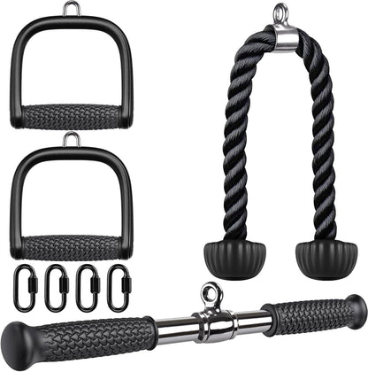 Kipika Tricep Pull Down Attachment, Cable Machine Accessories for Home Gym, Cable Machine Attachments Pulley System Gym, LAT Pull Down Attachment Weight Fitness