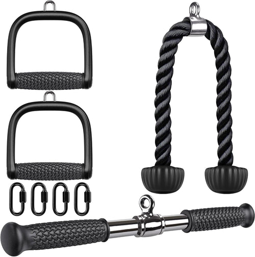 Kipika Tricep Pull Down Attachment, Cable Machine Accessories for Home Gym, Cable Machine Attachments Pulley System Gym, LAT Pull Down Attachment Weight Fitness