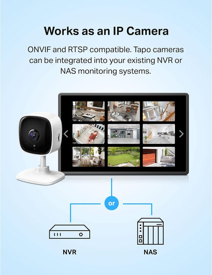 TP-Link Tapo 2K Security Camera for Baby Monitor, Dog Camera w/Motion Detection, 2-Way Audio Siren, Night Vision, Cloud & SD Card Storage, Works w/Alexa & Google Home, 4-Pack (Tapo C110P4)
