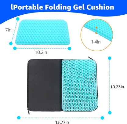 Ketimos Gel Travel Seat Cushion – Portable Airplane Seat Cushion – Foldable Cushion for Airplane Seats, Camping, Bleachers, Flights, Commute