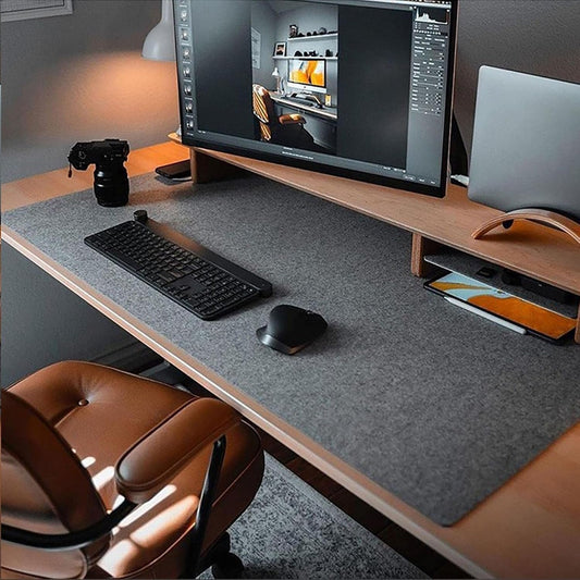 DawnTrees Felt Desk Mat (35.5" x15.8"), Desk Pad Protection, Keyboard Mat, Extra Large Mouse Pad, Suitable for PC,Computers, Laptops, Office and Home (Dark Gray)
