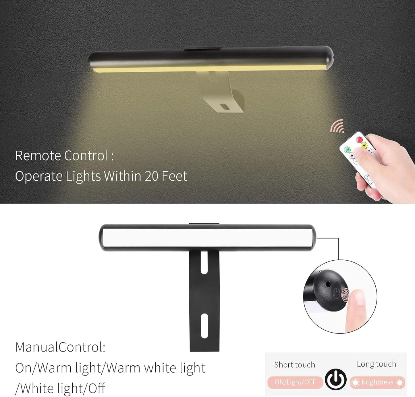 ZOCALOK Picture Light Battery Operated, Picture Lights for Wall, Wireless Picture Light with 2 Remotes, Picture Light for Paintings with 16 LEDs Head, 3Modes Dartboard Light with Timer for Art
