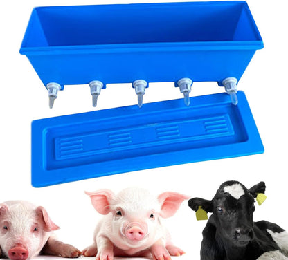 Lamb Milk Feeder | Nursing Lamb Multi-Pacifier Bucket Milk Bottle - Easy to Clean Reusable Livestock Drinking & Watering Supplies, Goat Feeder for Farm Animal