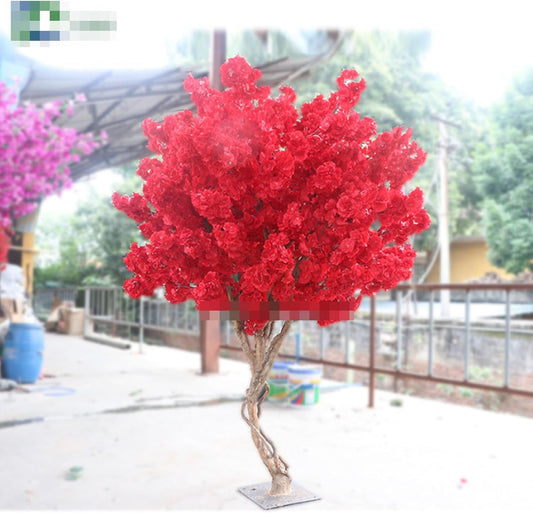 Large Plant Encryption Simulation Tree Peach Blossom Tree Wishing Tree Artificial Cherry Tree Landscape Tree Landscaping Decorative Fake Tree 2.3x2m/7.5x6.6ft