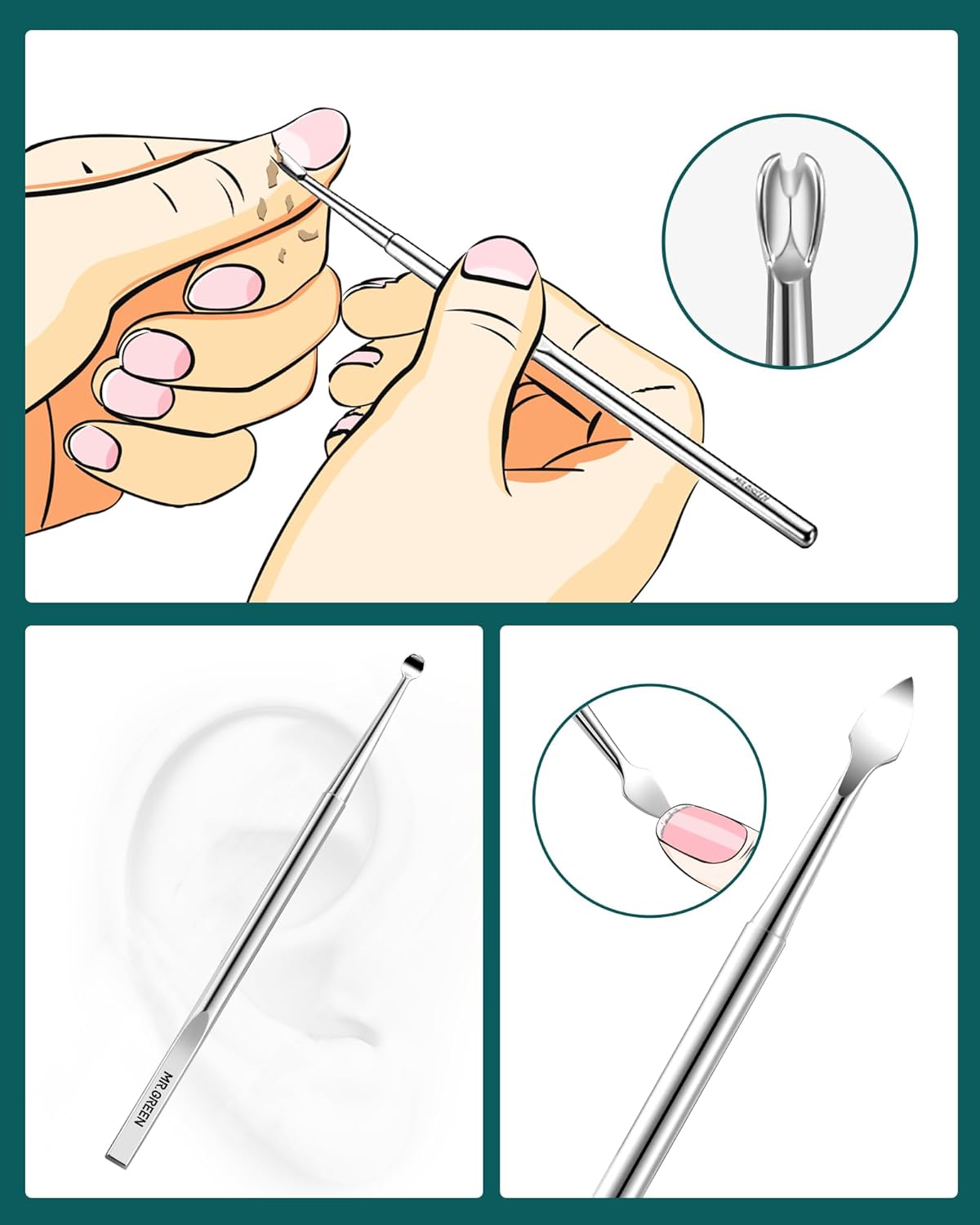 MR.GREEN Manicure Set 10 in 1, Premium Stainless Steel Nail Clipper Set, Personal Nail Care Tools Manicure Pedicure Kit, Portable Travel Grooming Set for Men and Women with Exquisite Leather Case