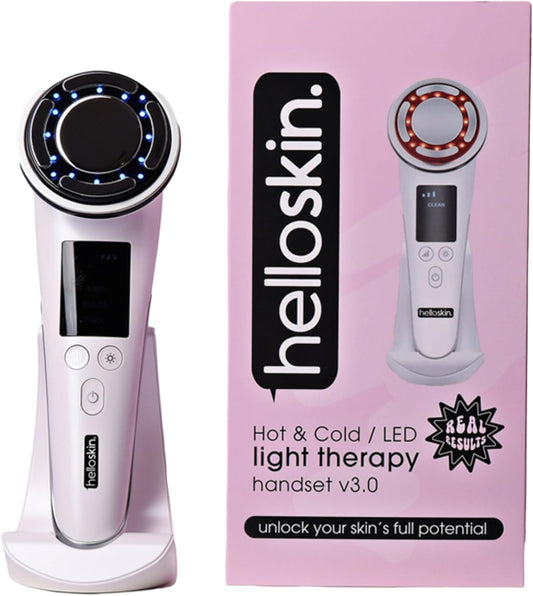 Helloskin Hot/Cold LED Light Therapy Handset V3.0 | Anti-Aging, Acne Treatment, Deep Cleansing, Redness Reduction, EMS Facial Toning, Skin Firming & Tightening