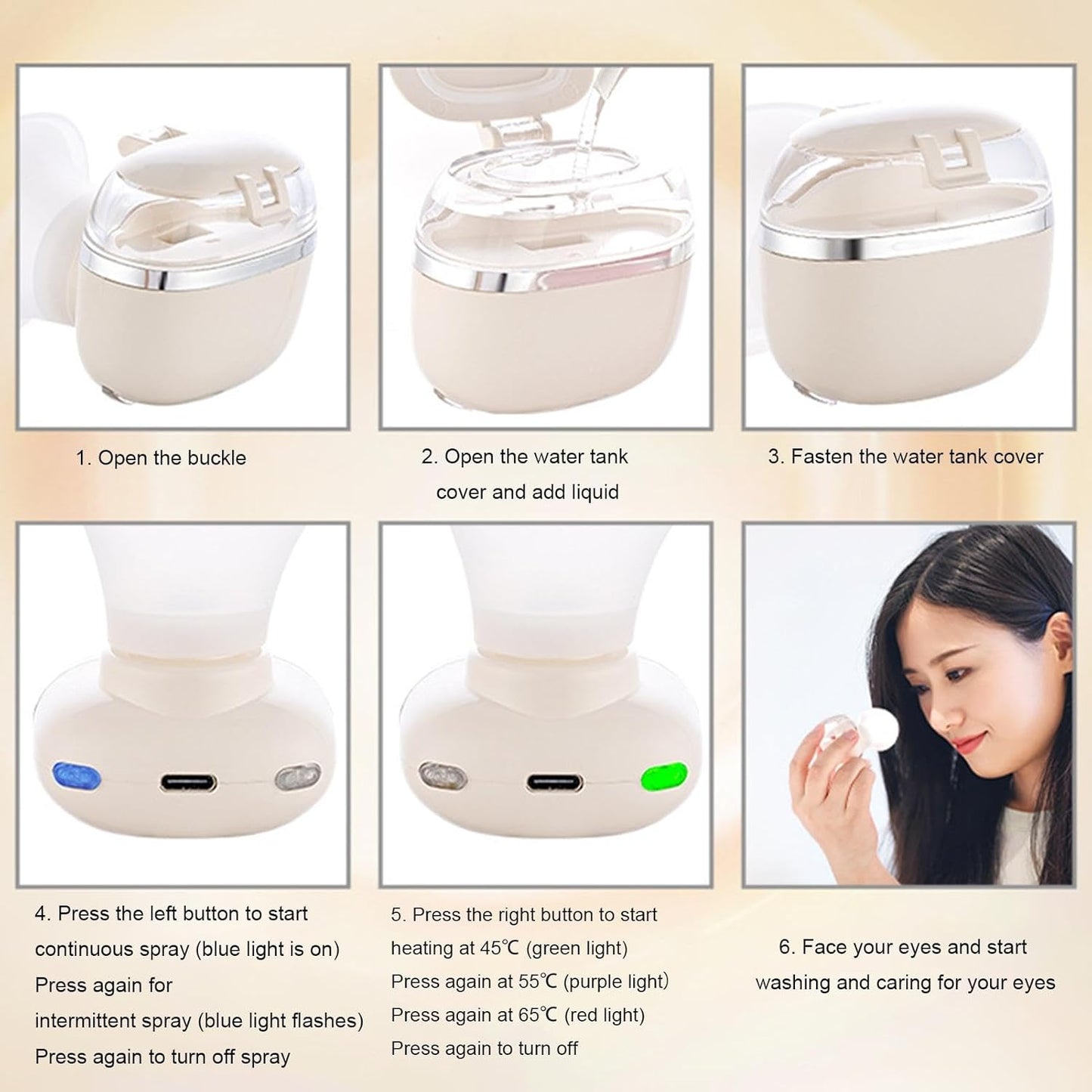 Portatile Eye Mister, Eye Moisturizer Sprayer, Eye Skin Care Umidifier, Compact Eye Misting Umidificatore, Heated Eye Moisturizer Sprayer, 2.01x1.69x1.97 Inches Portable Eye Umidifier for Skincare