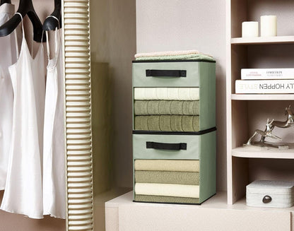 DECOMOMO Fabric Cube Storage Bin – Storage Bins with Clear Window, Toy Storage for Kids, Closet Organizers and Storage for Clothes (11 inch Cube, Green) - 6 Pack