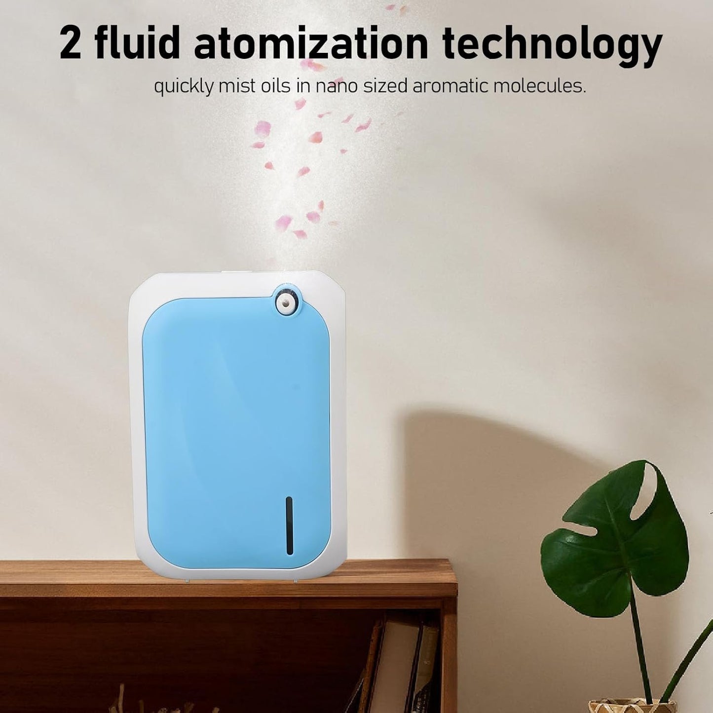 XS105 Atomizing Essential Oil Diffuser, Smart Scent Air Machine for Home, Waterless Essential 140ML Oil Diffuser with 4 Speed Adjustment and BT APP Control for Hotel SPA (Blue)