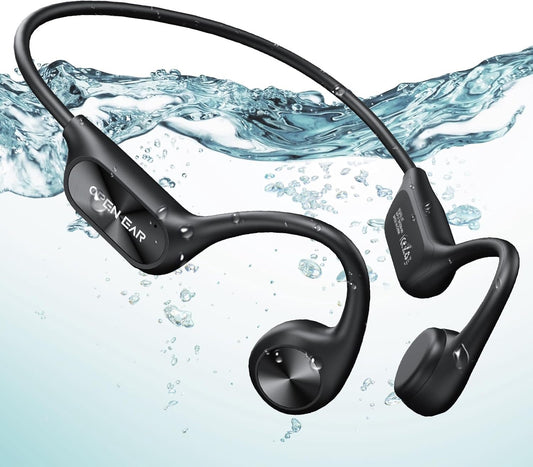 Bone Conduction Headphones Swimming Headphones, IP68 Waterproof Wireless Headset Bluetooth v5.3, Built-in 32G with MP3 Player, Open Ear Sports Earphones for Swimming, Sports, Running, Driving