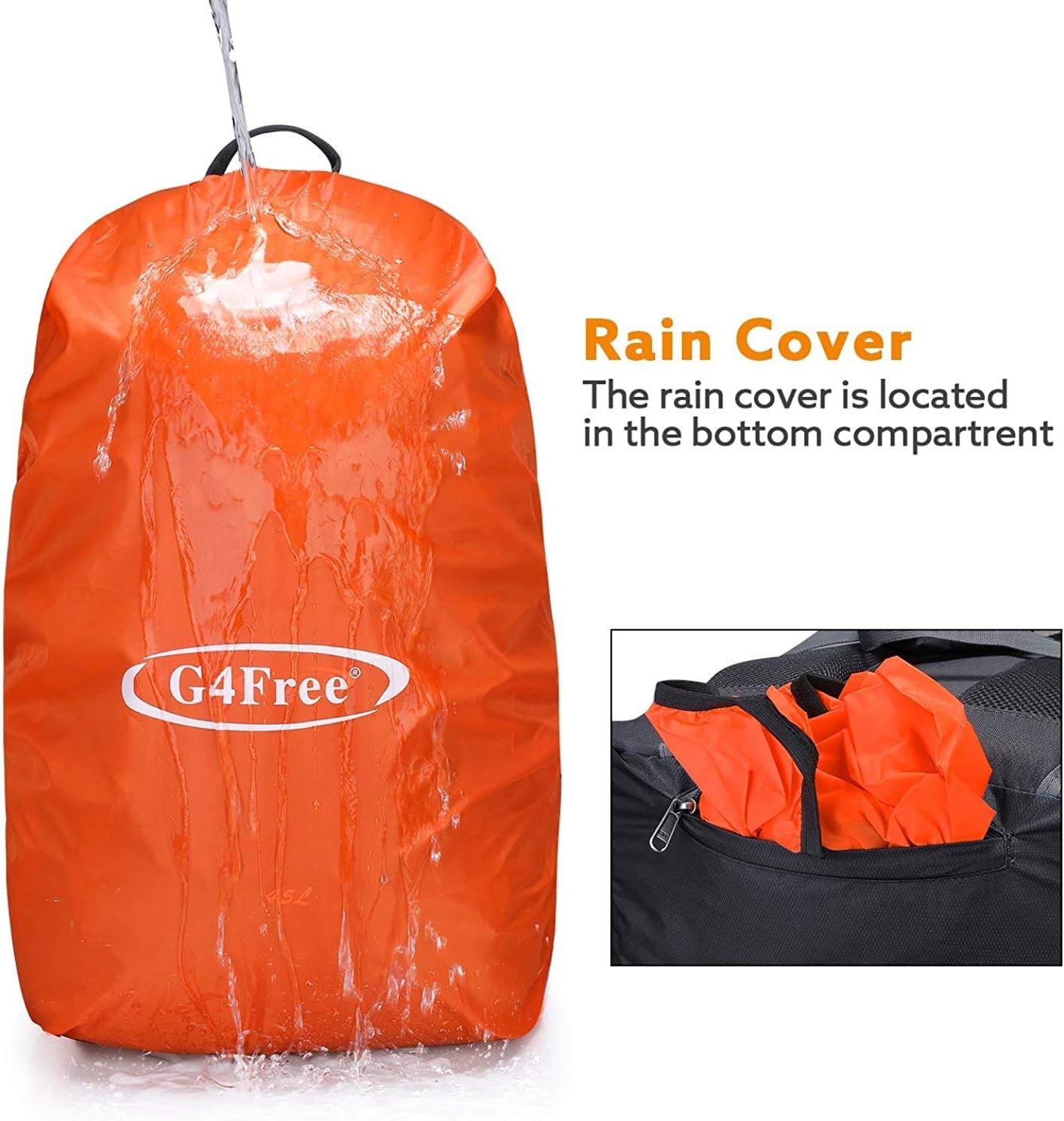 G4Free 45L Hiking Travel Backpack Waterproof with Rain Cover, Outdoor Camping Daypack for Men Women