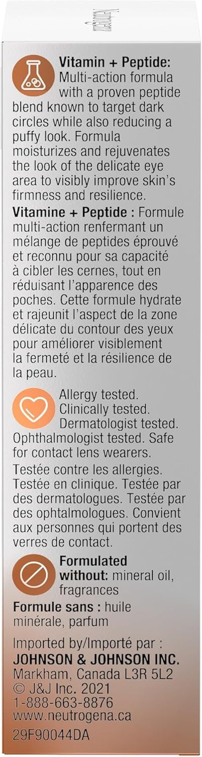 Neutrogena Rapid Firming Peptide Multi Action Eye Cream - Peptides - Dark Circles, Firm Skin, Puffy Eyes - 15 grams