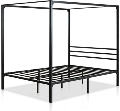 ZINUS Patricia Black Metal Canopy Platform Bed Frame / Mattress Foundation with Steel Slat Support / No Box Spring Needed / Easy Assembly, Queen