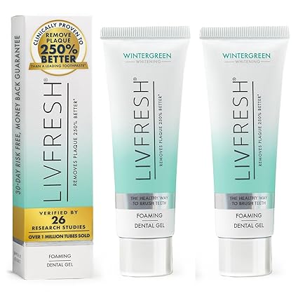 Toothpaste Gel, Clinically Proven to Remove Plaque 250% Better, Improves Gum Health 190% Better, Prevents & Reduces Tartar, Freshens Breath, SLS Free Dental Gel, Wintergreen, 2 Pack