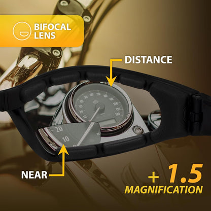 Global Vision Eyewear Hercules Bifocal 2.5 Magnification Anti-Fog Safety Glasses with EVA Foam, Clear Lens