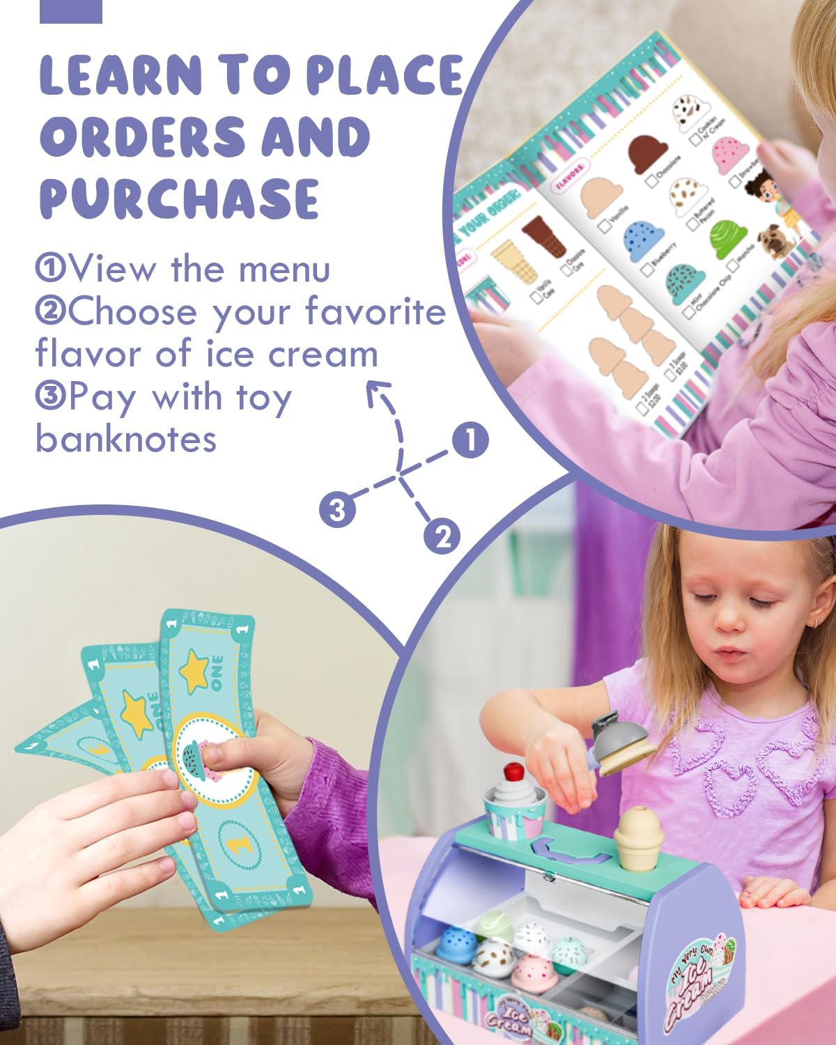 Lehoo Castle Play Food, 3 Year Old Girl Toys Pretend Play, Ice Cream Toy 3 Year Old Girl Gifts, Kids Toys for 3 Years