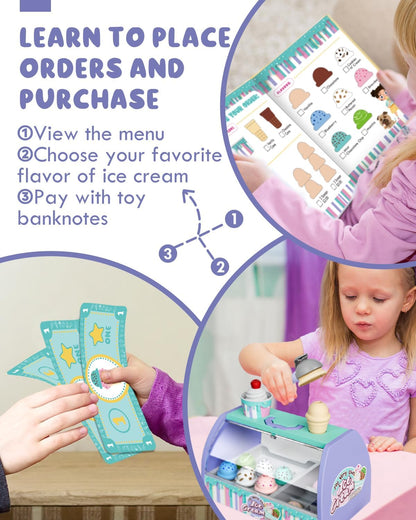 Lehoo Castle Play Food, 3 Year Old Girl Toys Pretend Play, Ice Cream Toy 3 Year Old Girl Gifts, Kids Toys for 3 Years