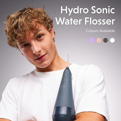 Water Flossers for Teeth, Cordless IPX7 Waterproof Oral Irrigator, 3 Pressure Settings, Portable, Rechargeable Electric Sonic Flosser, Dental Professional Recommended, Charcoal Grey