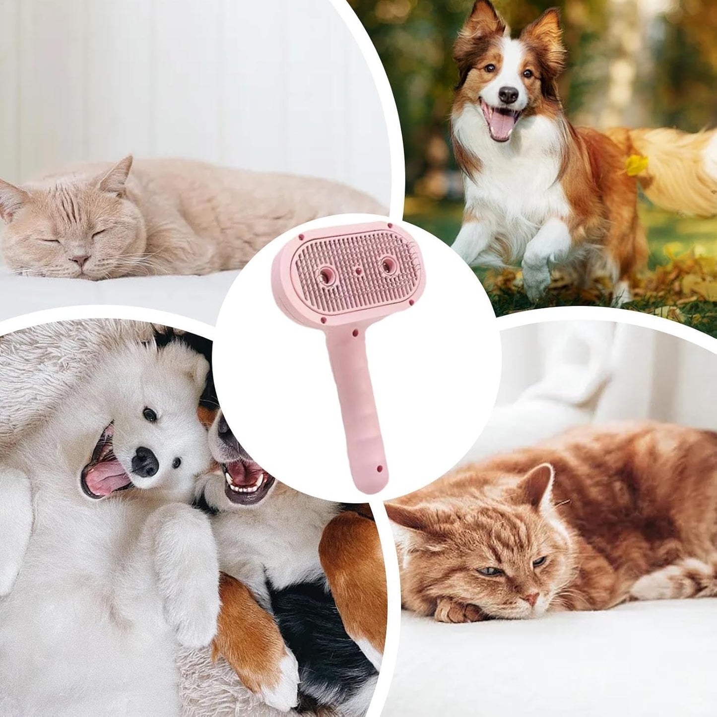 Cats Spray Brush, Multifunctional Dog Massager Brush, 7.48x4.33x2.68 Inches Ergonomic Design & Comfort, Pet Grooming Steamy Comb for a Pleasant Hygiene Experience.