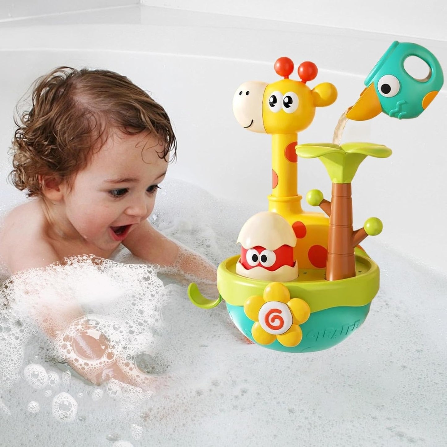 Bath Toys, Flower Water Games, 7.87x7.48in Educational Interactive Toy, Blooming Sensory Activity, Portable Water Play Set for 1-3 Years Old, Birthday, Holiday, Shower Time