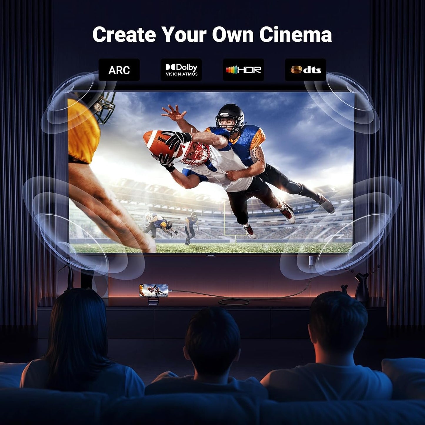 UGREEN 4K@60Hz Unidirectional USB C to HDMI Cable 2M with 100W PD Fast Charging Adapter 2-in-1 Thunderbolt Type C Compatible with iPhone 16 Pro Max, SteamDeck, MacBook, iPad, Galaxy S24, XPS