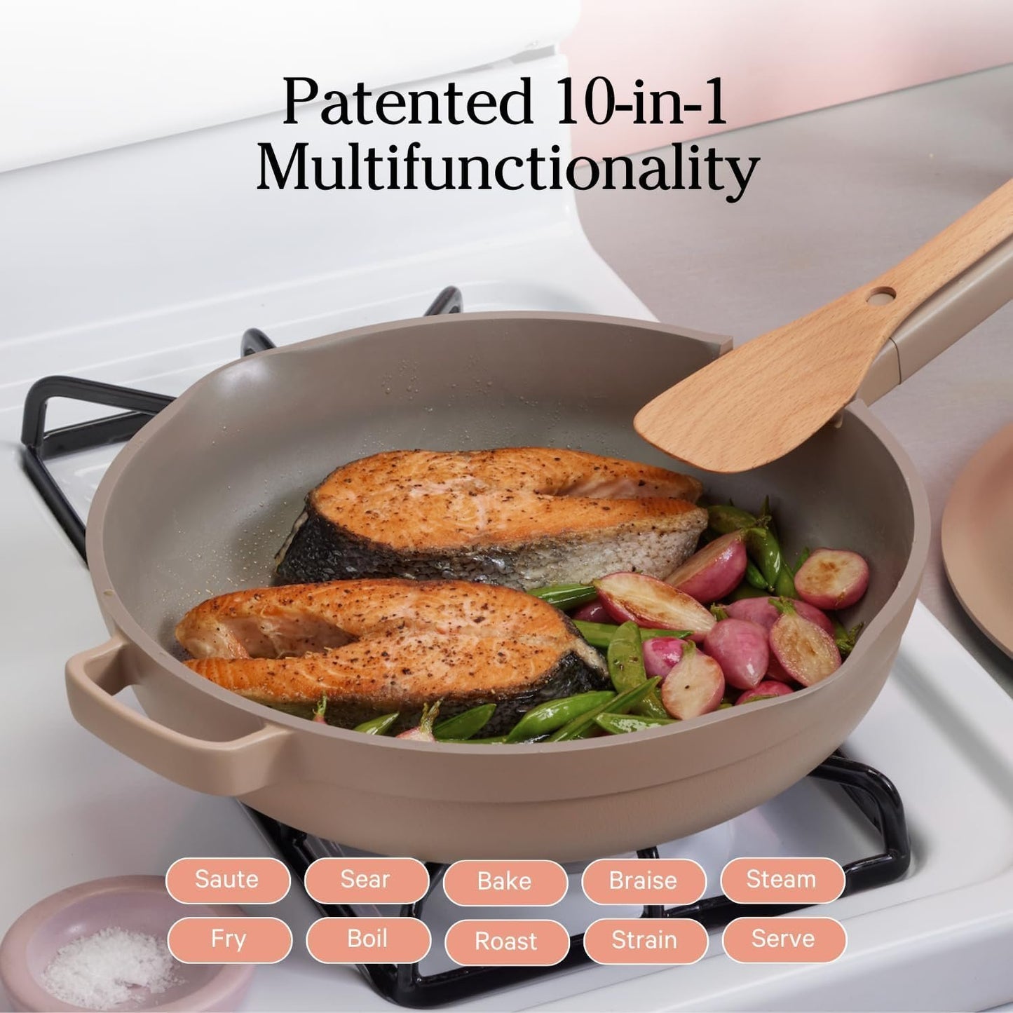 Our Place Large Always Pan 2.0-32cm (3.8L) Nonstick, Toxin-Free Ceramic Cookware | Patented 10-in-1 Aluminum Frying & Sauté Pan | Safe for Oven, Induction & All Cooktops up to 232°C | Steam