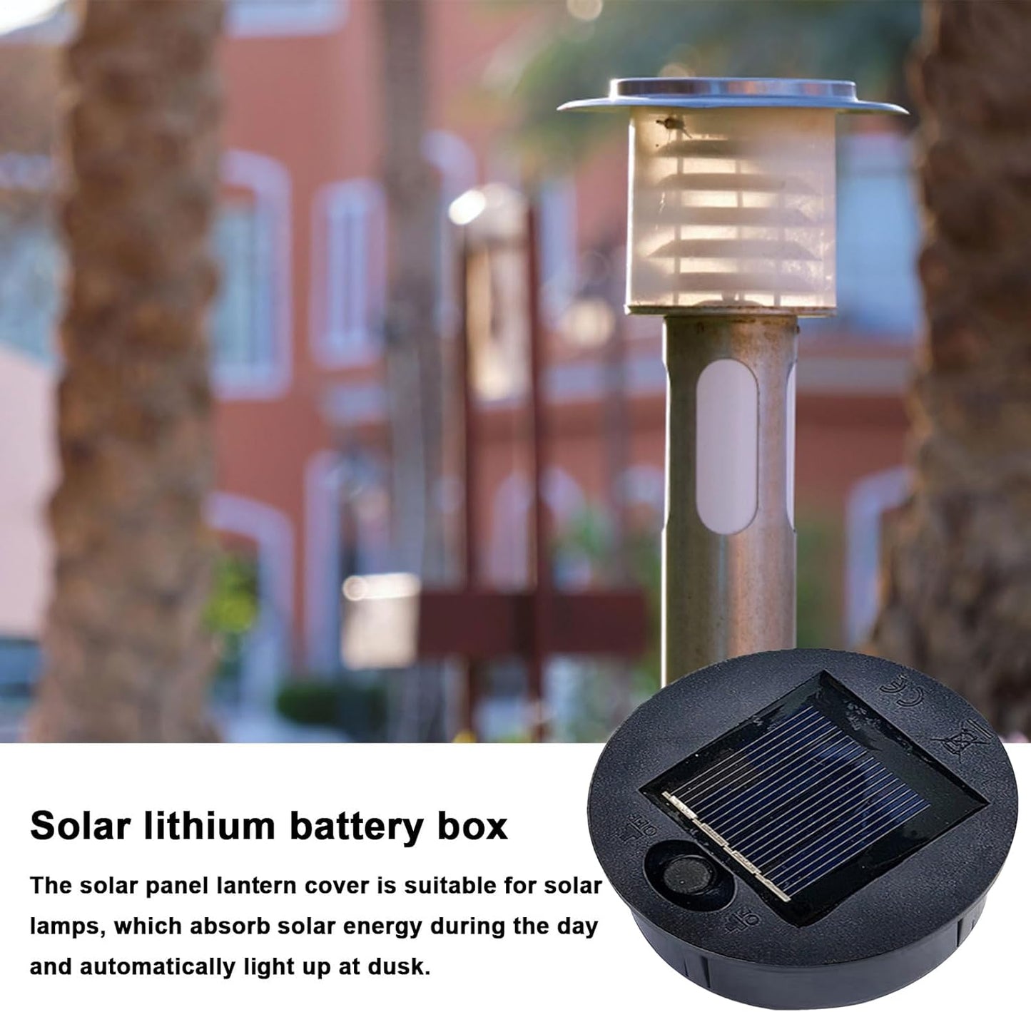 Solar Lantern Replacement Top, High Efficiency Panel Light Part, 2,7 x 2,7 pollici Impermeabile Auto On/Off Accessory for Garden, Sturdy Yard, Patio and Walkway Lighting
