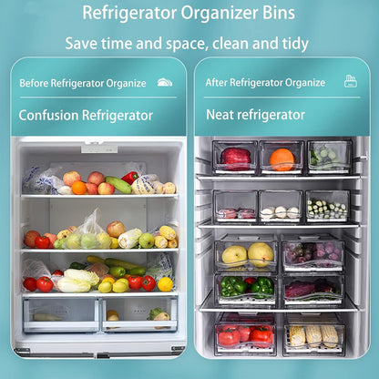 Diskary Fridge Organizers, Stackable Kitchen Organizers and Storage, Fridge Organizers and Storage, Reusable Food Containersin Home Kitchen, Barbecue Shop, Restaurant, BPA-Free