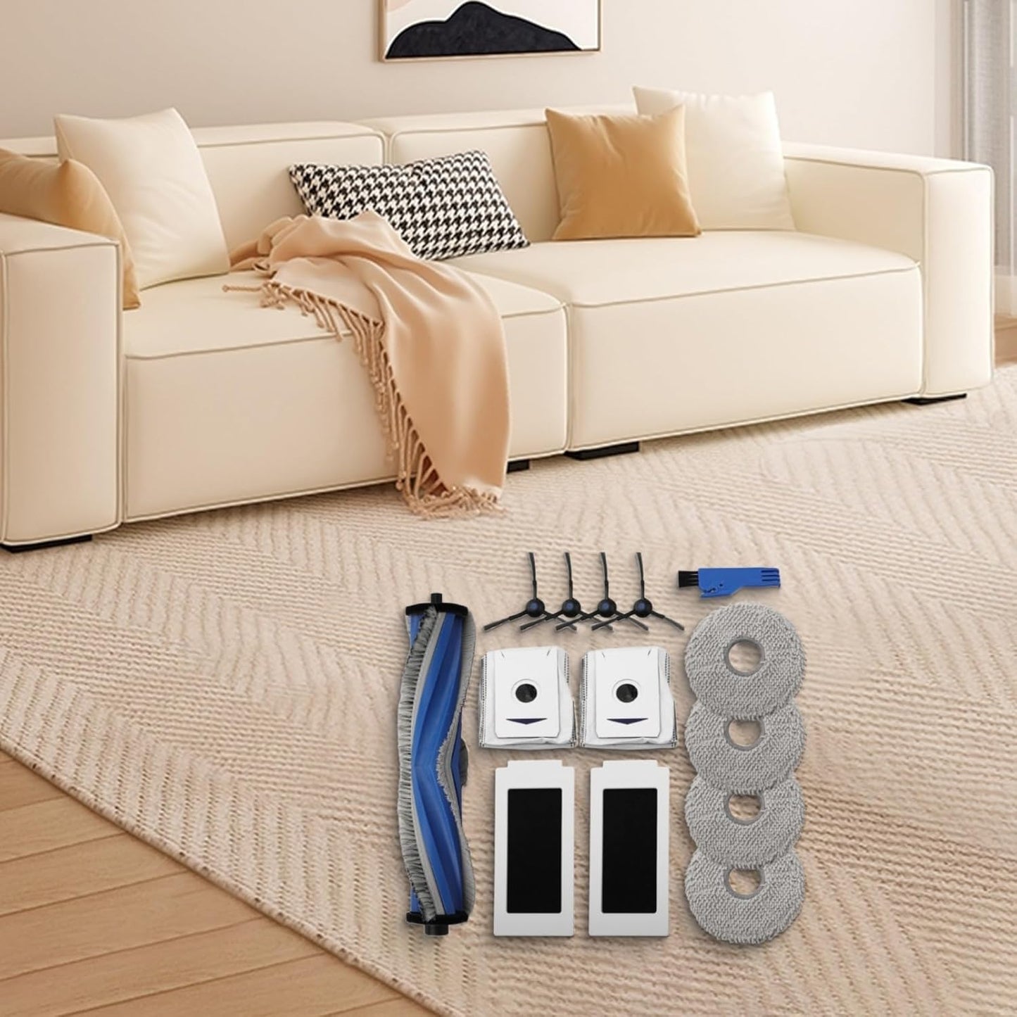Essential Cleaning Tools - Spazzole laterali di ricambio e filtri compatibili con aspirapolvere ECOVACS T30 PRO