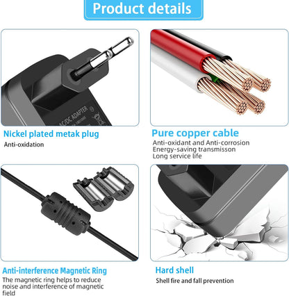 TKDY 18V 1A 18V 1000mA 800mA 750mA 500mA 400mA Power Adapter with 5 Tips for Most 18V Electronic Devices Positive Center