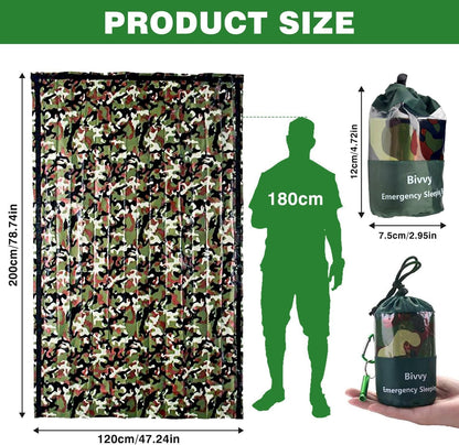 Emergency Sleeping Bag, Survival Sleeping Bag, Survival Bivouac Bag, First Aid Rescue Blankets, Waterproof Emergency Blanket, Warm Tube Tent, Ultralight, Heat Repellent, Cold Protection, Rescue Tent