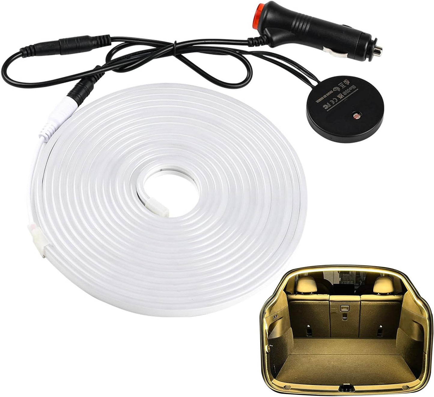 Led Trunk Strip Light, Light-Sensing Auto Interior Lamp, Easy Install Flexible Lighting Bar for Car Truck Rv Rear Cargo Area, Bright White Illumination, 1 Piece