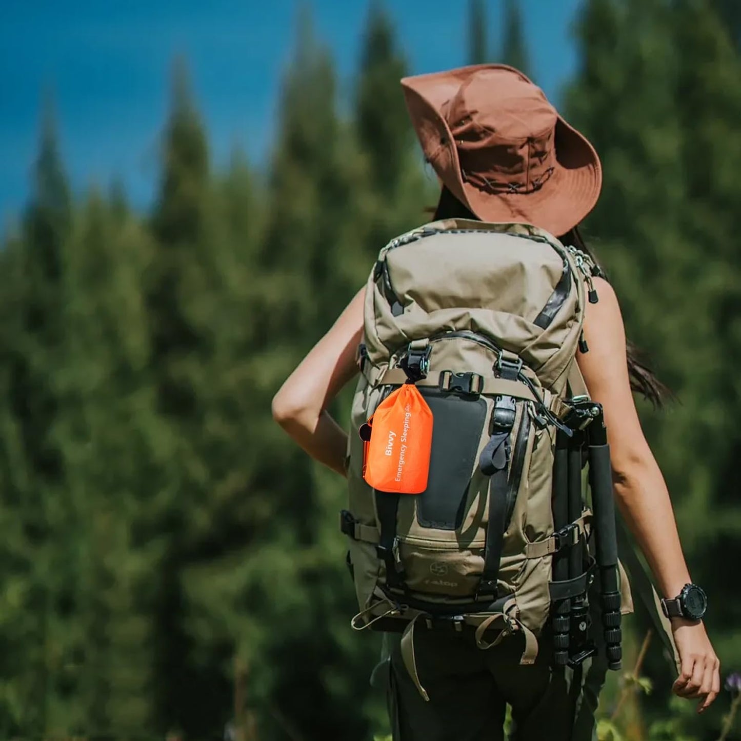 Emergency Sleeping Bag Survival Bag 2 Pack, Portable Waterproof Thermal Bivy Sacks Tac Bivvy Bags,Camping Mylar Sleeping Bag Survival Gear Emergency Blankets Survival Shelter