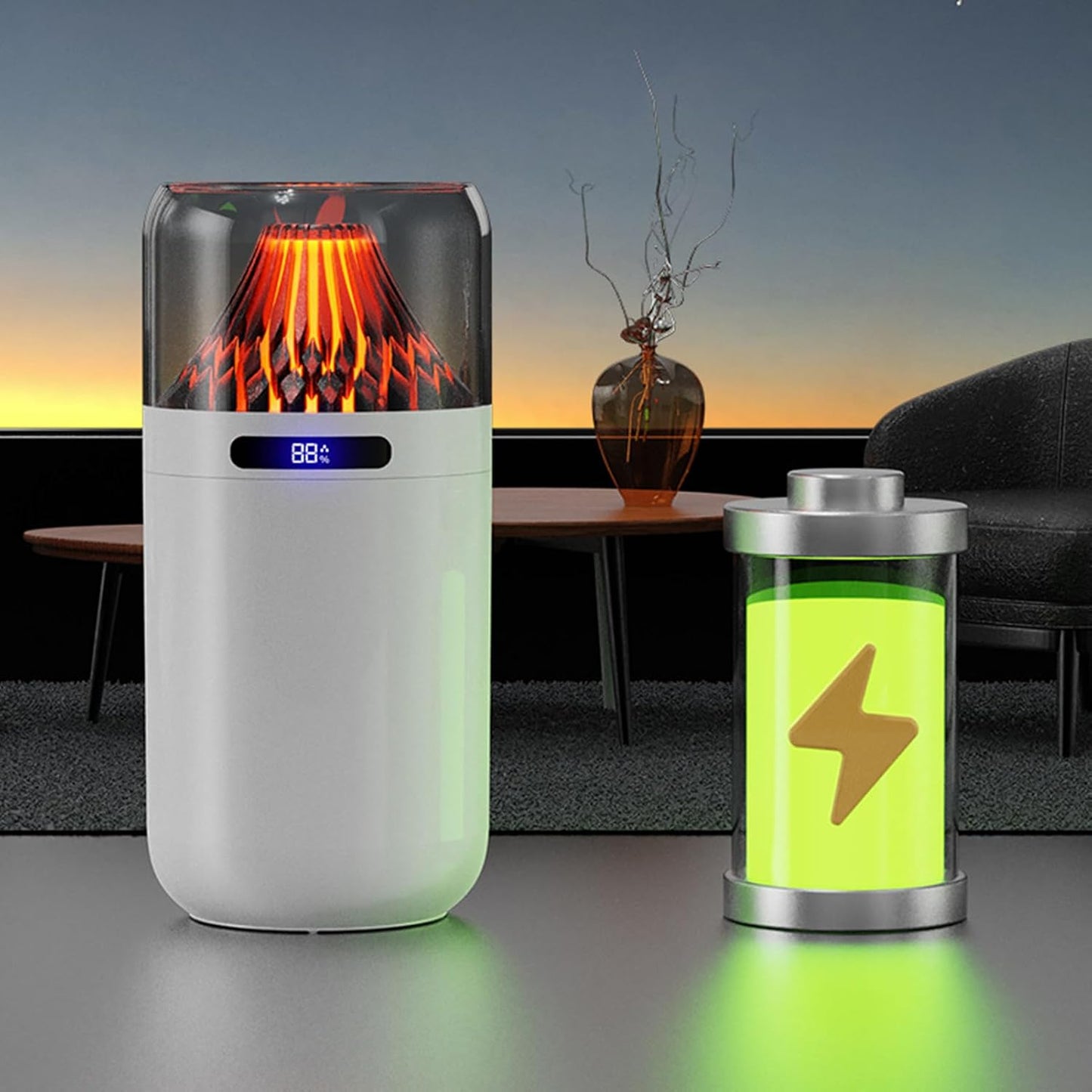 Umidificatore Aromatherapy Diffuser, Auto Shut Off 3 Modalità Personal Umidificatore, 3.07x3.07x6.14 pollici Creative Table Ornament, Stylish Home Decoration for Bedroom and Living Room