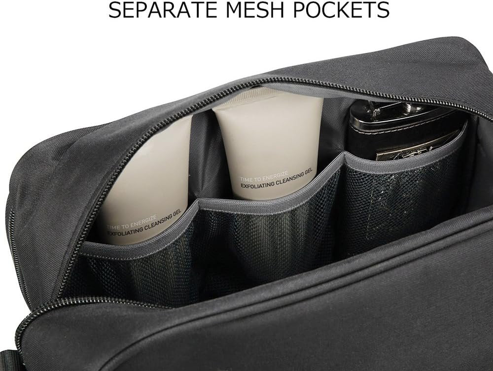 Lucky Rain Toiletry Bag for Men, Mens Bathroom Shaving Kit Travel Bag, Waterproof Travel Bag for toiletries with Handle for Travel Business, Black