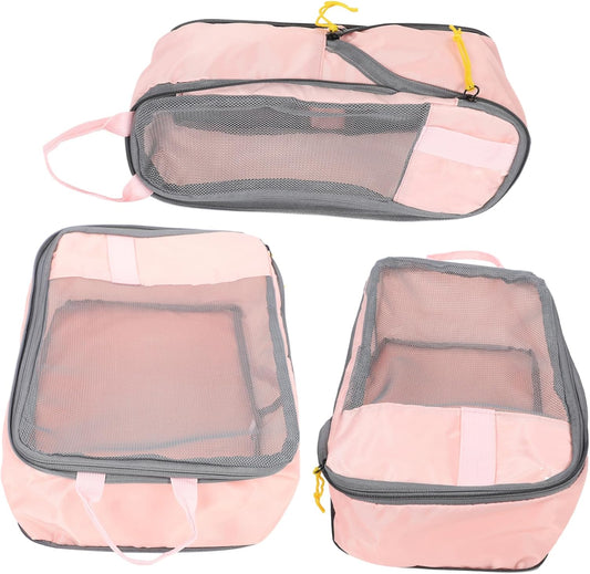 LIFKOME 3pcs Travel Packing Cubes Lightweight Compression Storage Bags for Clothes Shoes and Accessories Travel Organizers for Easy Identification and Organization Luggage