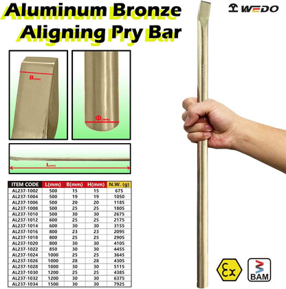 WEDO Non-sparking Pry Bar, Spark-free Safety Bar Aluminum Bronze, DIN Standard, BAM & FM Certificate, 15x15x500mm.