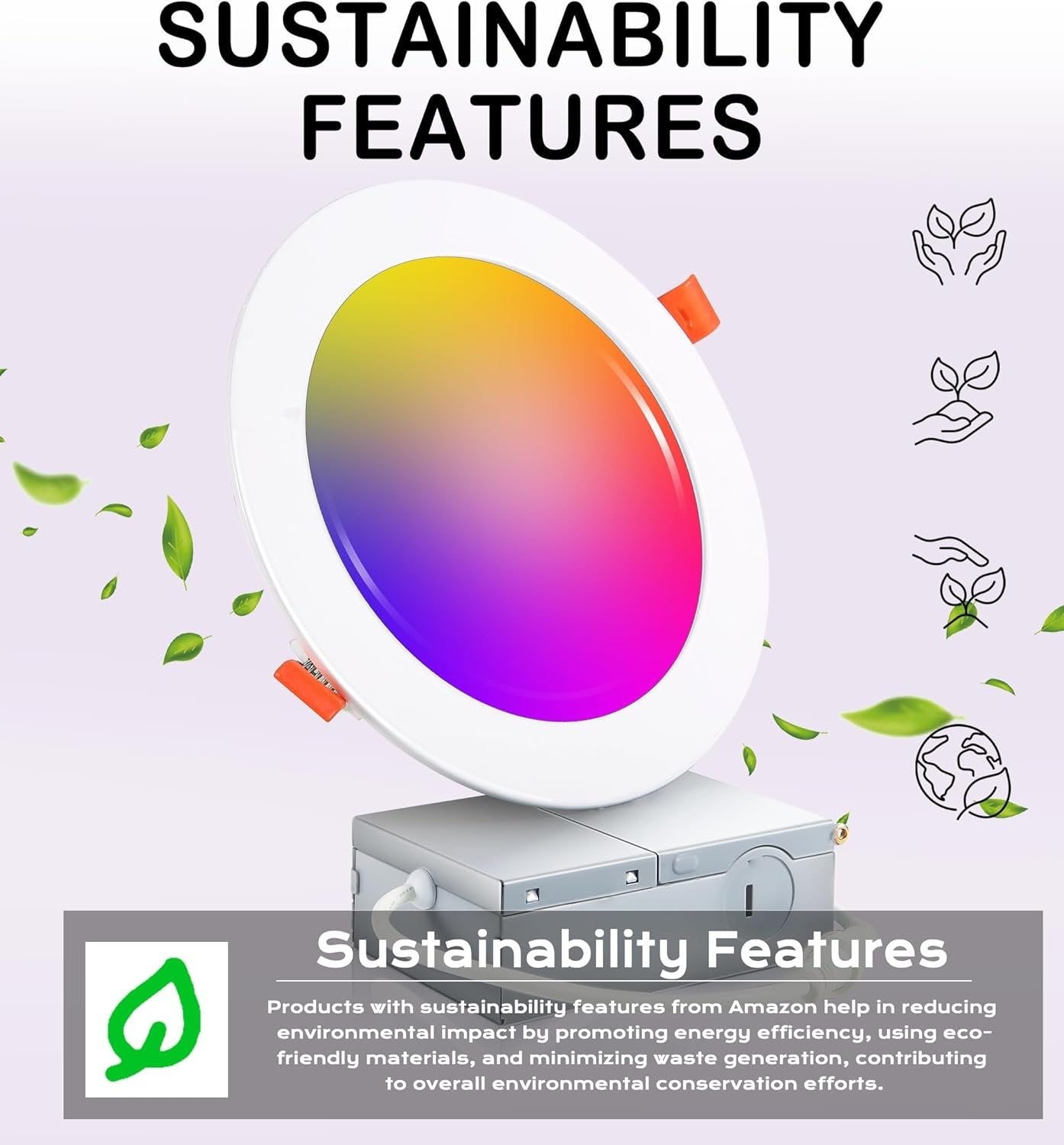 CLOUDY BAY [6 Pack] 6inch Smart WiFi LED Recessed Lights,RGBCW Color Changing Recessed Lighting,Compatible with Alexa and Google Home Assistant,No Hub Required,15W 2700K-6500K,CRI90+ Wet Location