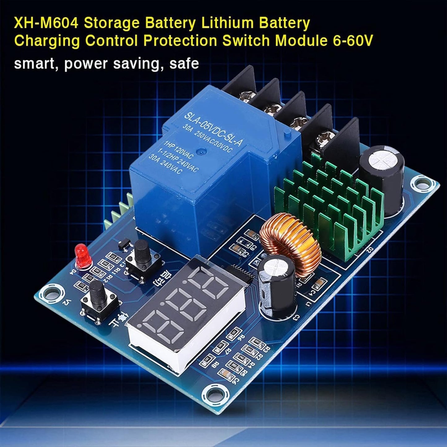XH-M604 Board DC 6-60V Battery Charging Control Module with Digital Display for Home Solar Energy